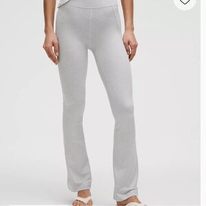 Softy Suedey Split-Hem High-Rise Mini-Flare Pant